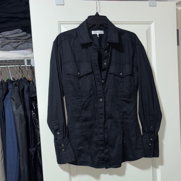 Frame Denim Classic Black Shirt - Picture 1 of 2